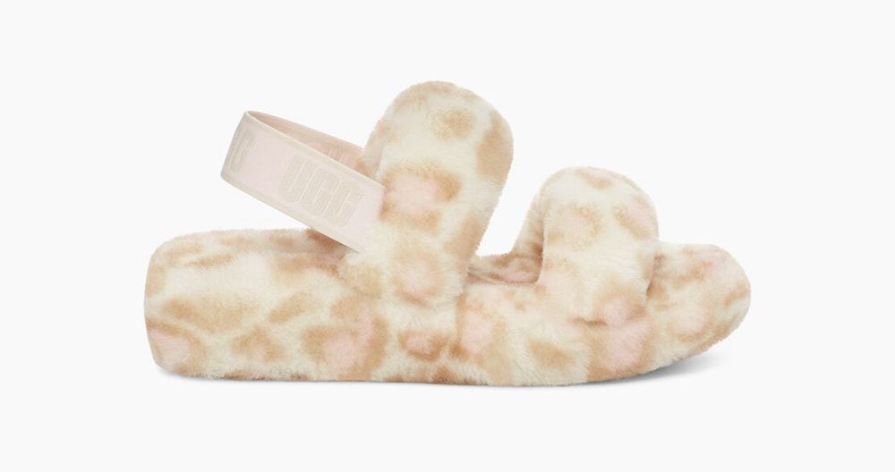 Ugg Oh Yeah Her Print - Womens Slippers - White - NZ (0436CTXIU)